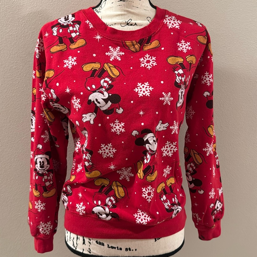 Disney Mickey Mouse ugly Christmas crewneck ￼sweatshirt